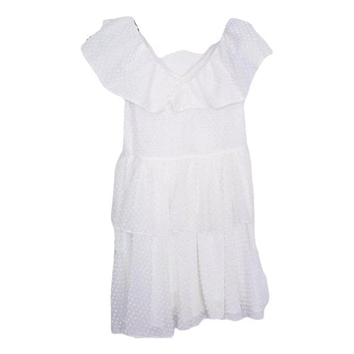Pre-owned Ganni Mini Dress In White