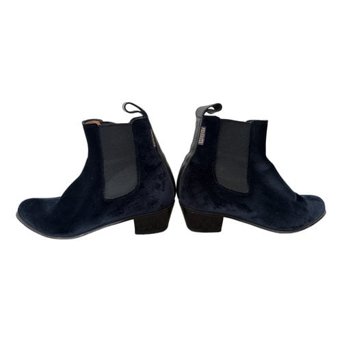 Pre-owned Penelope Chilvers Velvet Boots In Blue