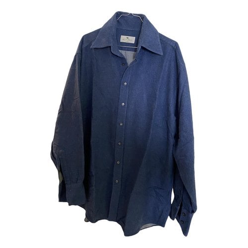 Pre-owned Etro Wool Shirt In Blue