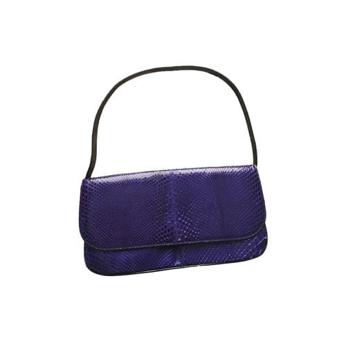 Pre-owned Dolce & Gabbana Leather Clutch Bag In Purple