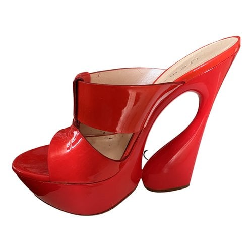 Pre-owned Casadei Patent Leather Mules & Clogs In Red