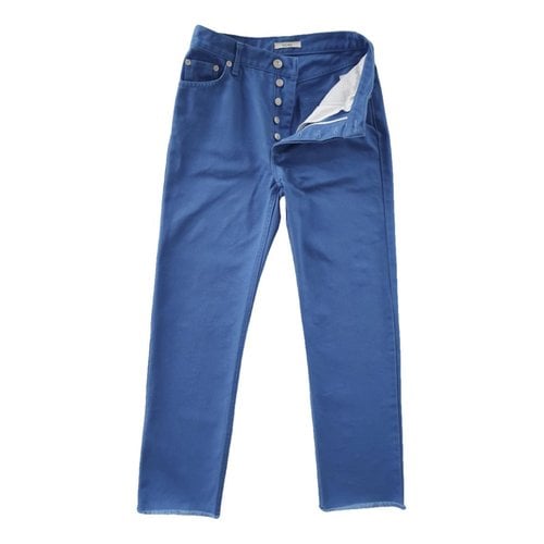 Pre-owned Celine Straight Jeans In Blue