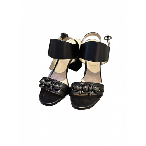 Pre-owned Dee Ocleppo Leather Sandal In Black