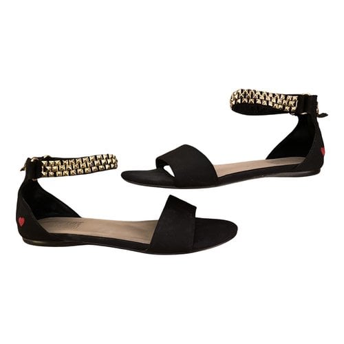Pre-owned Moschino Love Leather Sandal In Black