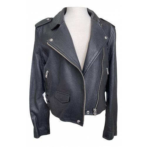 Pre-owned Iro Leather Jacket In Black