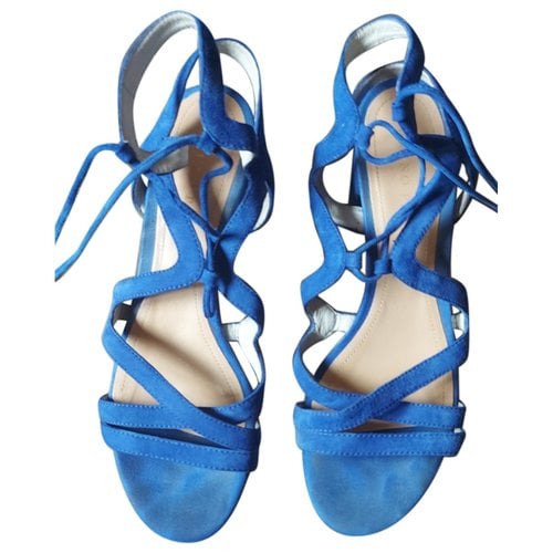 Pre-owned Bruno Premi Leather Sandal In Blue