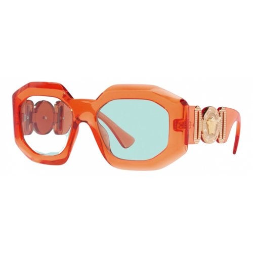 Pre-owned Versace Oversized Sunglasses In Orange