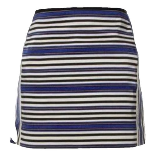Pre-owned Maje Linen Mini Skirt In Blue