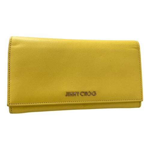 Pre-owned Jimmy Choo Leather Wallet In Yellow