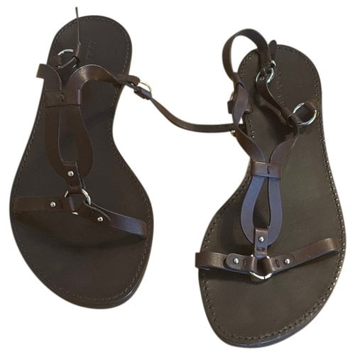 Pre-owned Giorgio Armani Leather Sandals In Brown