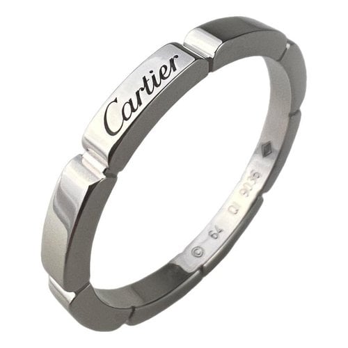 Pre-owned Cartier Lanières White Gold Ring In Silver