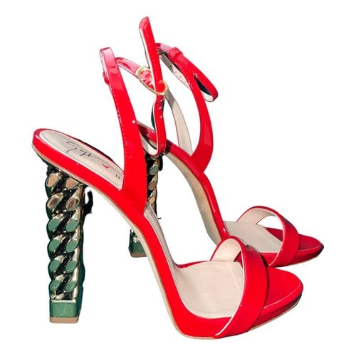 Pre-owned Giuseppe Zanotti Patent Leather Sandal In Red