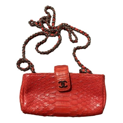 Pre-owned Chanel Python Crossbody Bag In Pink