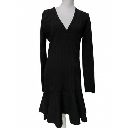 Pre-owned Saint Laurent Wool Mid-length Dress In Black