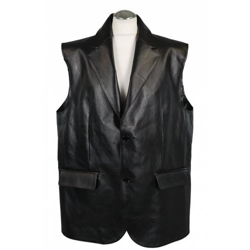 Pre-owned Mm6 Maison Margiela Leather Vest In Black