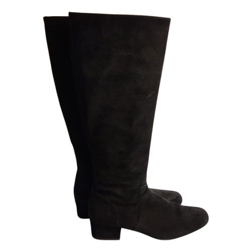 Pre-owned Saint Laurent Riding Boots In Black