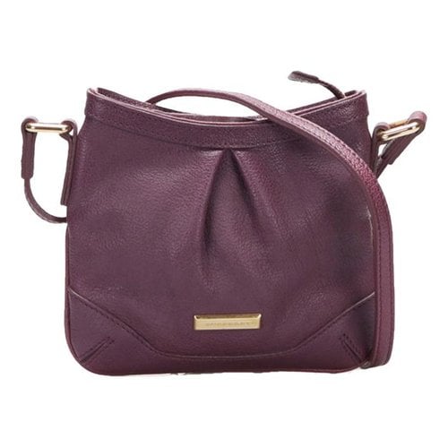 Pre-owned Burberry Leather Crossbody Bag In Purple