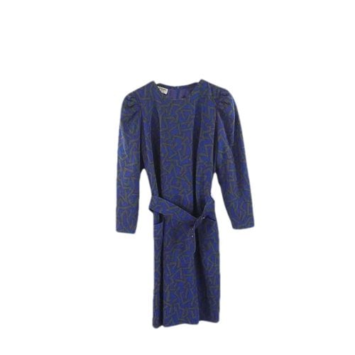 Pre-owned Courrèges Wool Mid-length Dress In Blue