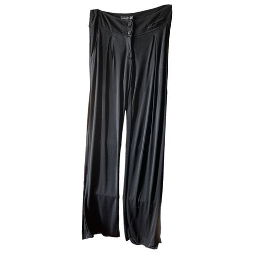 Pre-owned Giorgio Armani Straight Pants In Black