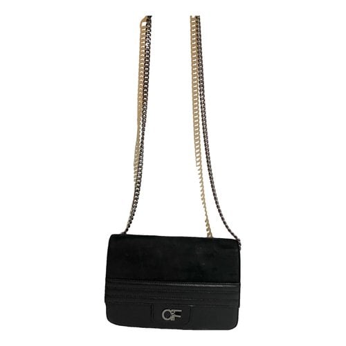 Pre-owned Anne Fontaine Leather Crossbody Bag In Black