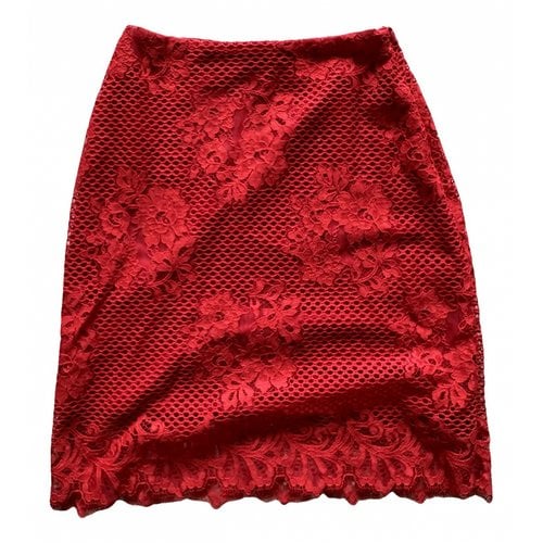 Pre-owned For Love & Lemons Mini Skirt In Red
