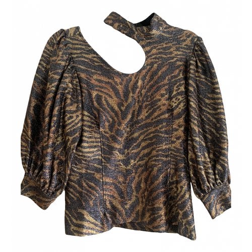 Pre-owned Ganni Blouse In Metallic