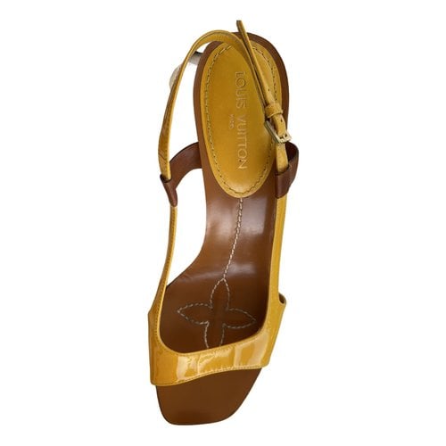 Pre-owned Louis Vuitton Patent Leather Sandals In Yellow