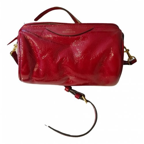 Pre-owned Anya Hindmarch Patent Leather Handbag In Red