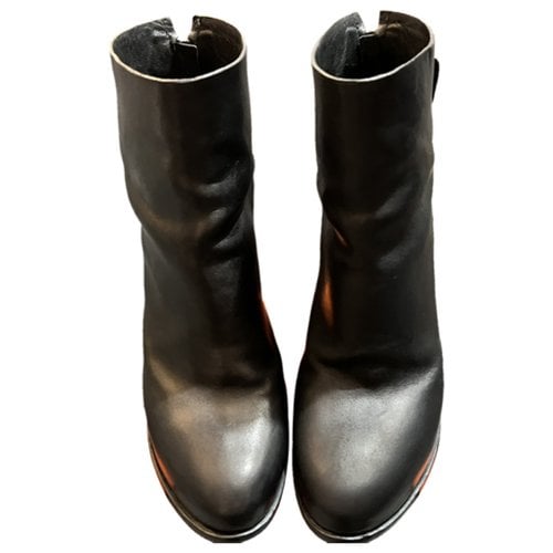 Pre-owned Rag & Bone Leather Buckled Boots In Black