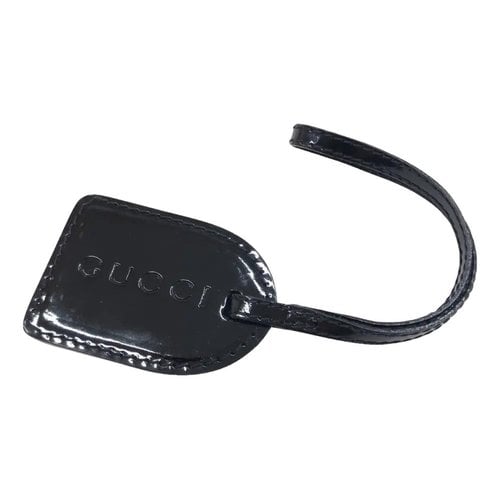 Pre-owned Gucci Leather Bag Charm In Black