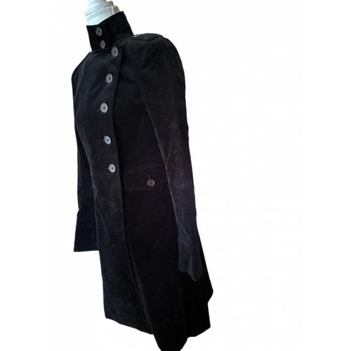 Pre-owned Theory Velvet Coat In Black