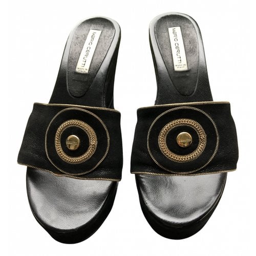 Pre-owned Cerruti 1881 Black Suede Sandals