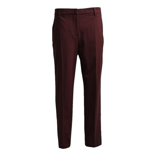 Pre-owned Brunello Cucinelli Wool Trousers In Burgundy