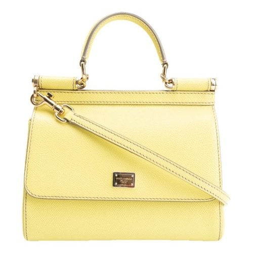 Pre-owned Dolce & Gabbana Sicily Leather Bag In Yellow