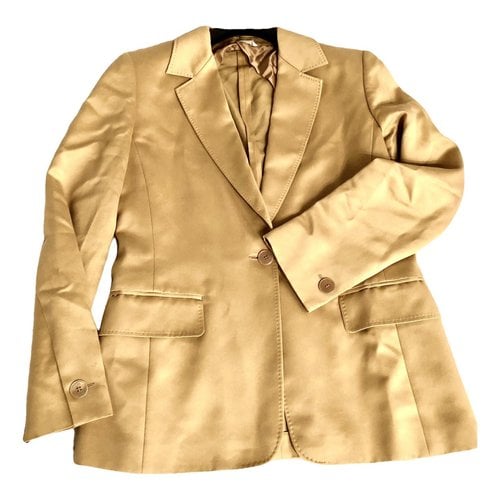 Pre-owned Max Mara Silk Suit Jacket In Gold