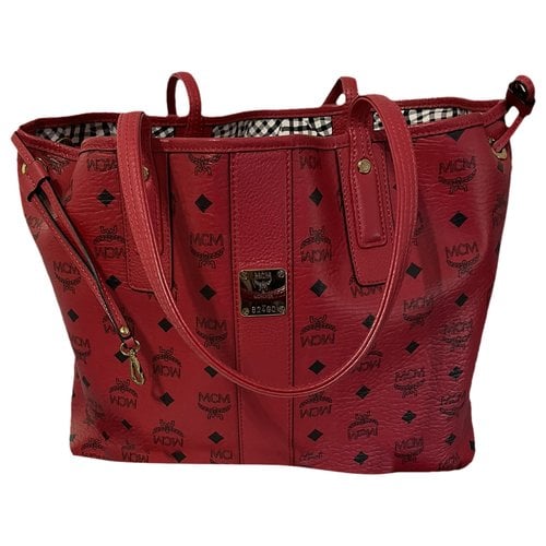Pre-owned Mcm Leather Tote In Red