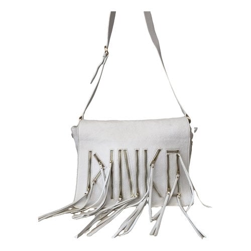 Pre-owned Pinko Vegan Leather Crossbody Bag In White