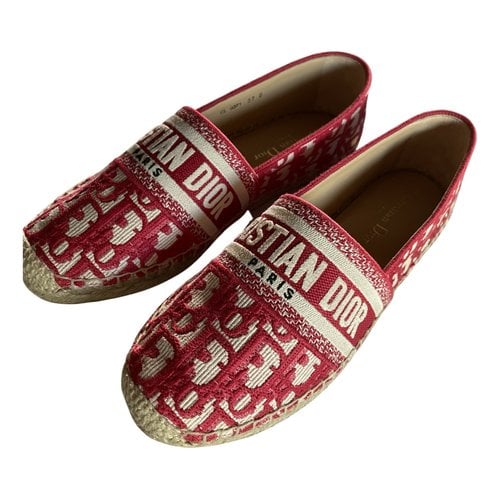 Pre-owned Dior Cloth Espadrilles In Red