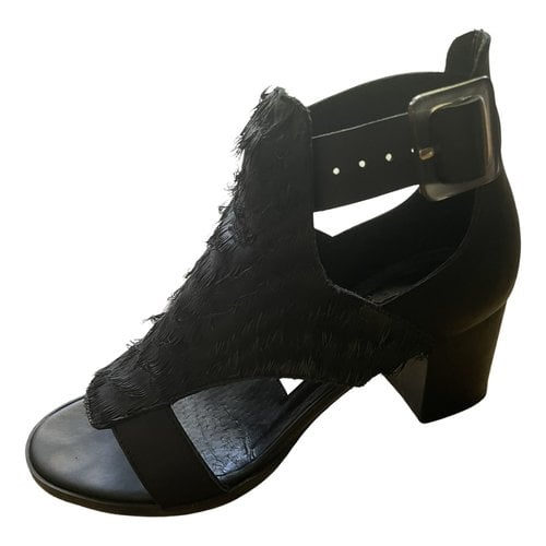 Pre-owned Miista Leather Sandal In Black
