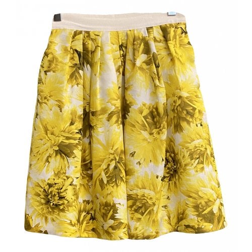 Pre-owned Giambattista Valli Silk Mid-length Skirt In Yellow