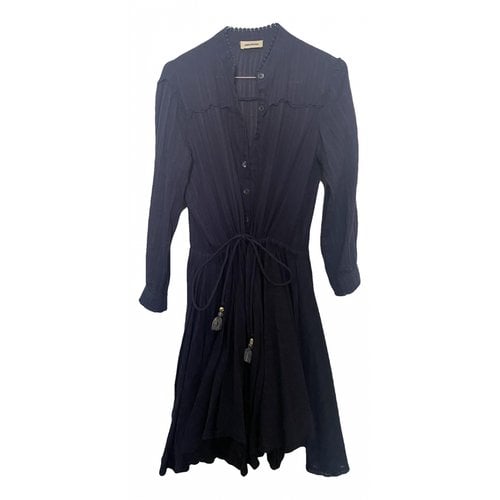 Pre-owned Zadig & Voltaire Linen Mini Dress In Blue