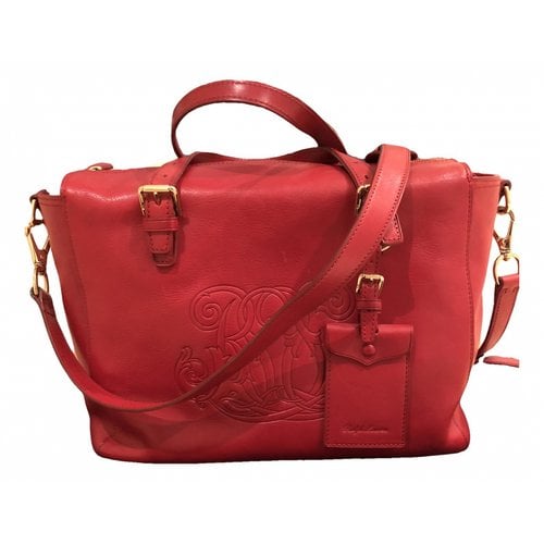 Pre-owned Ralph Lauren Leather Handbag In Red