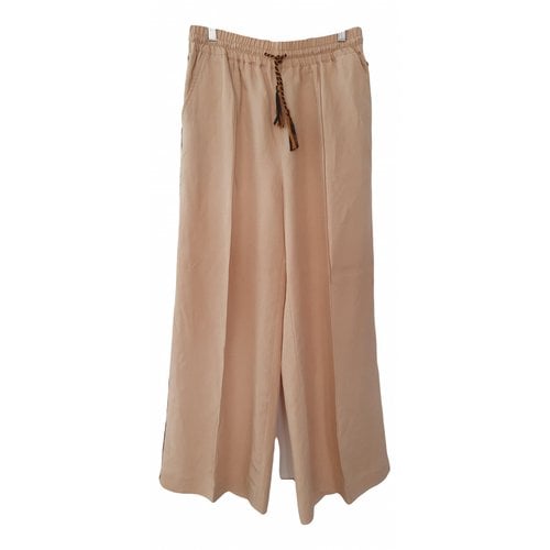 Pre-owned Scotch & Soda Linen Large Pants In Camel