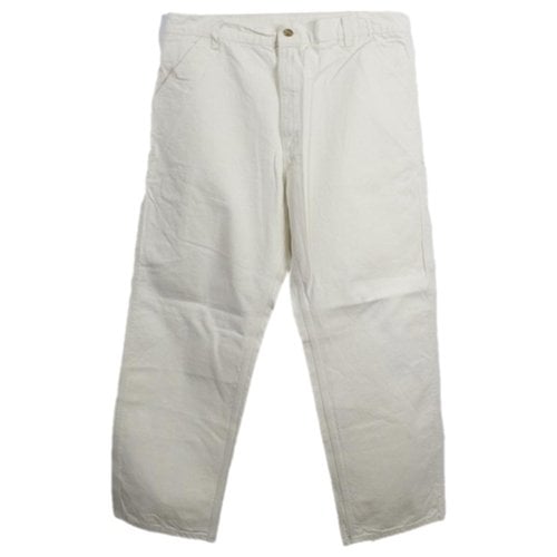 Pre-owned Carhartt Straight Jeans In White