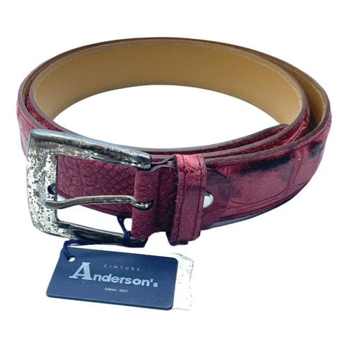 Pre-owned Anderson's Leather Belt In Pink