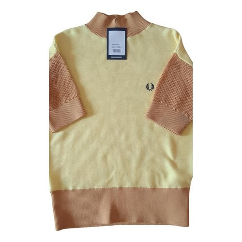 Pre-owned Fred Perry Cardigan In Yellow