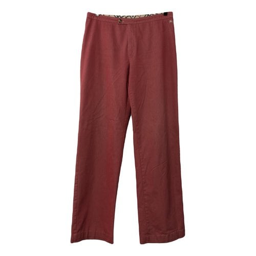 Pre-owned Burberry Straight Pants In Pink