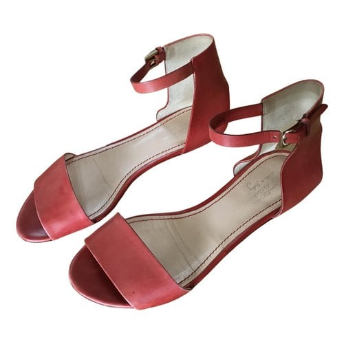 Pre-owned Santoni Leather Sandals In Red