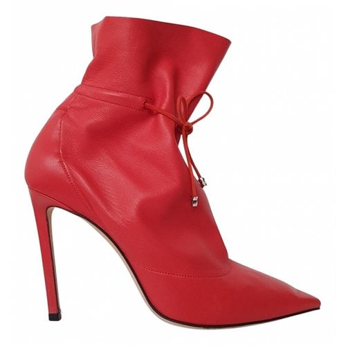 Pre-owned Jimmy Choo Leather Boots In Red