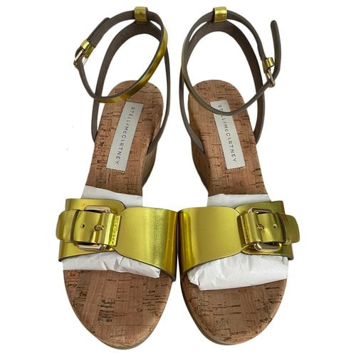 Pre-owned Stella Mccartney Leather Sandal In Gold